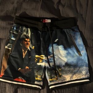 PALACE Black and Blue Graphic Men's Athletic Shorts